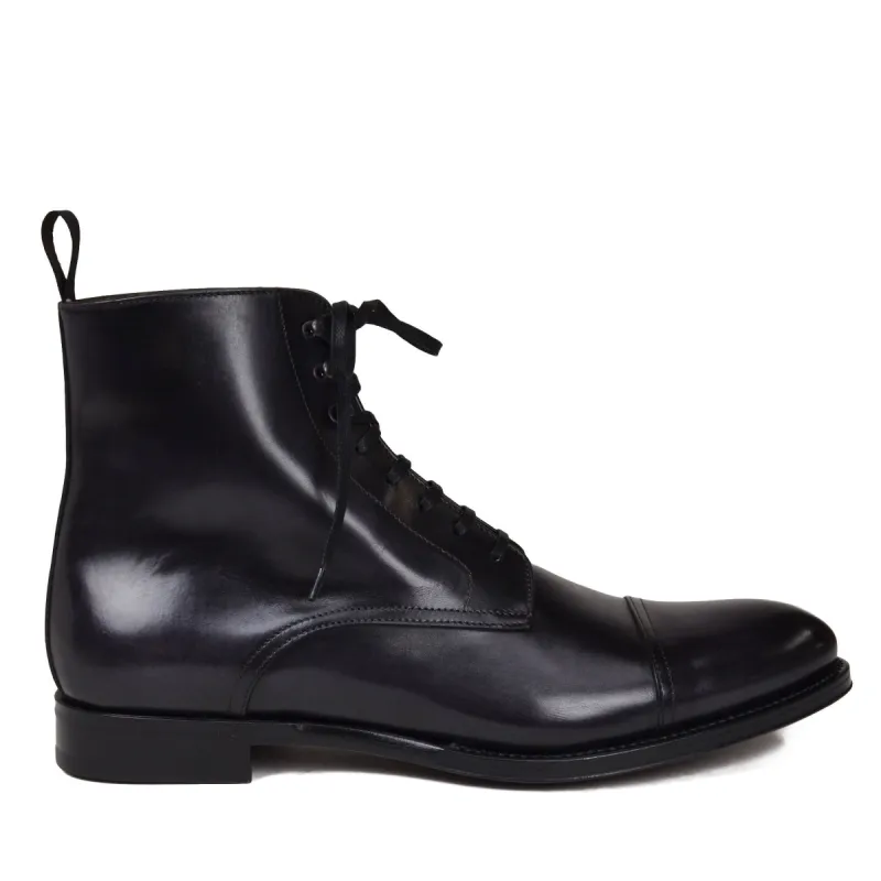 Taledo Leather Lace-up Boot - Dark Grey sold by Bruno Magli