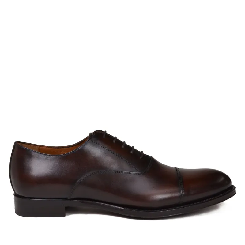Tenucci Cap-Toe Leather Lace-up - Dark Brown sold by Bruno Magli