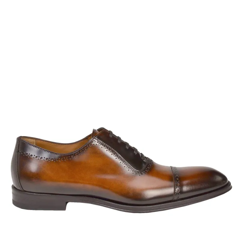Lucca Cap-toe Oxford - Cognac Leather sold by Bruno Magli