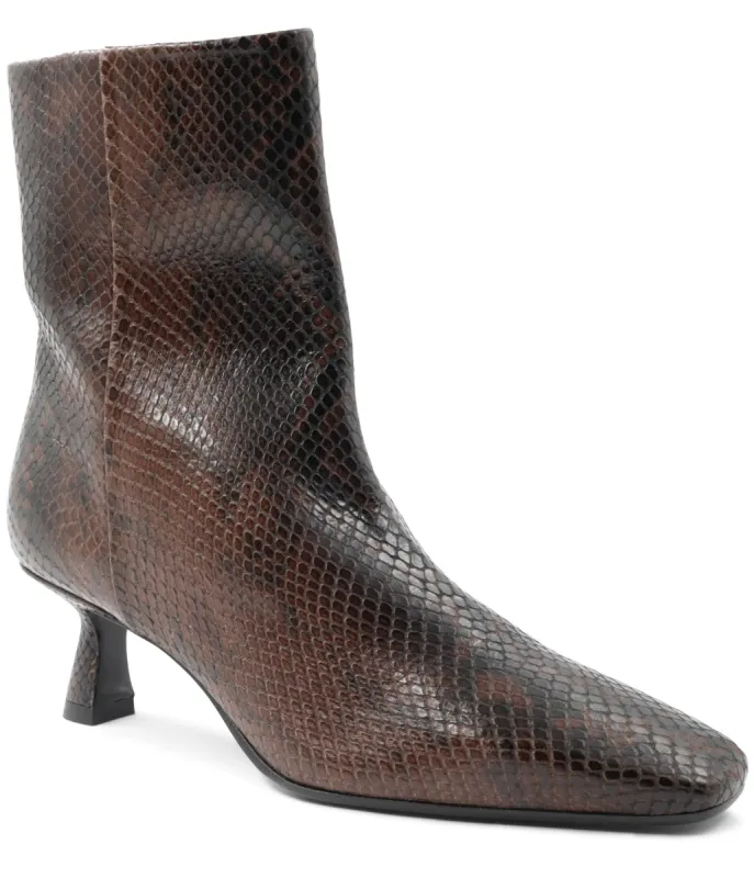 Mati Heeled Leather Ankle Boot - Brown/Black Snake sold by Bruno Magli