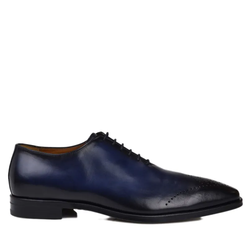 Claudio Leather Eyelet-Toe Oxford - Blue sold by Bruno Magli