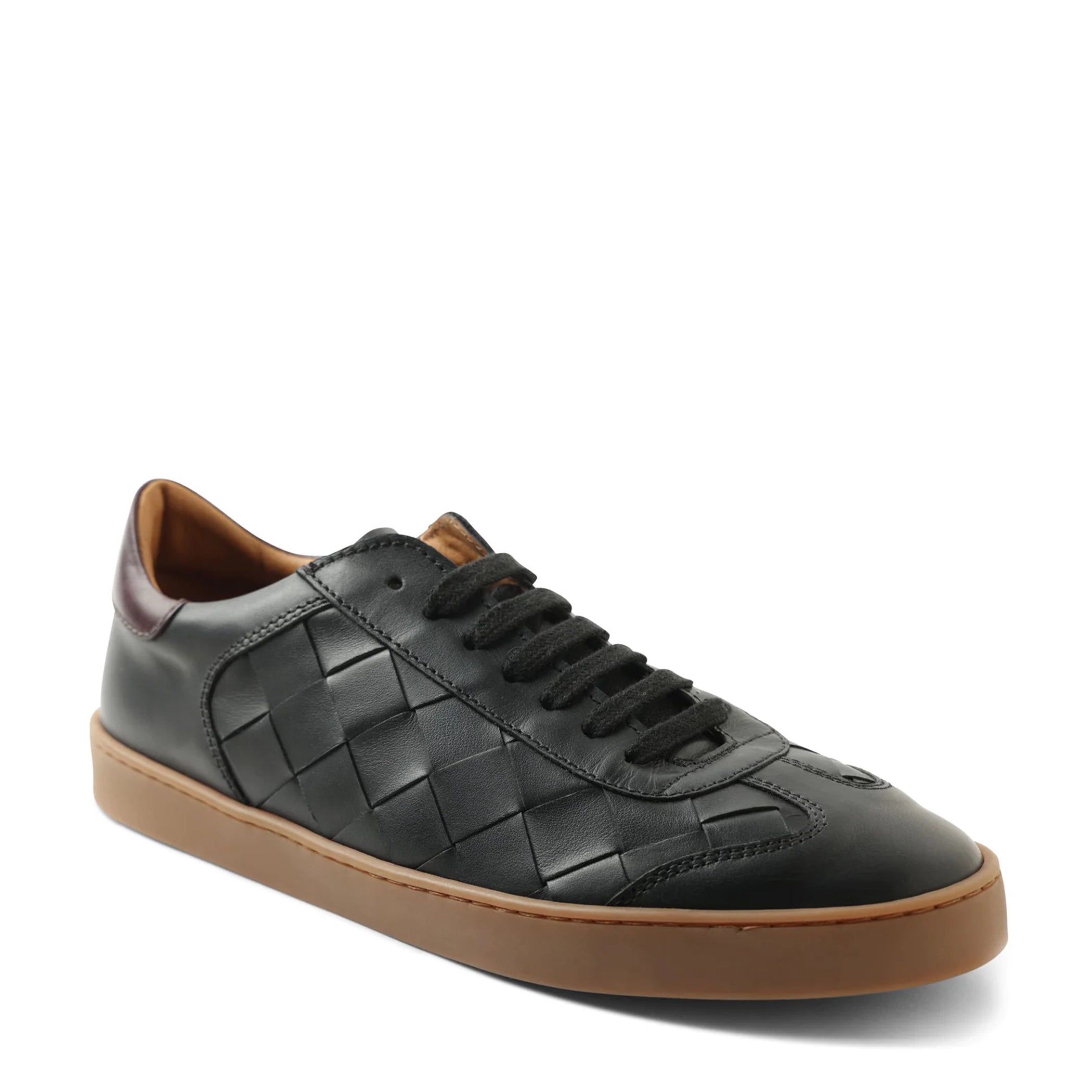 Bono Woven Leather Lace-Up Sneaker - Black sold by Bruno Magli