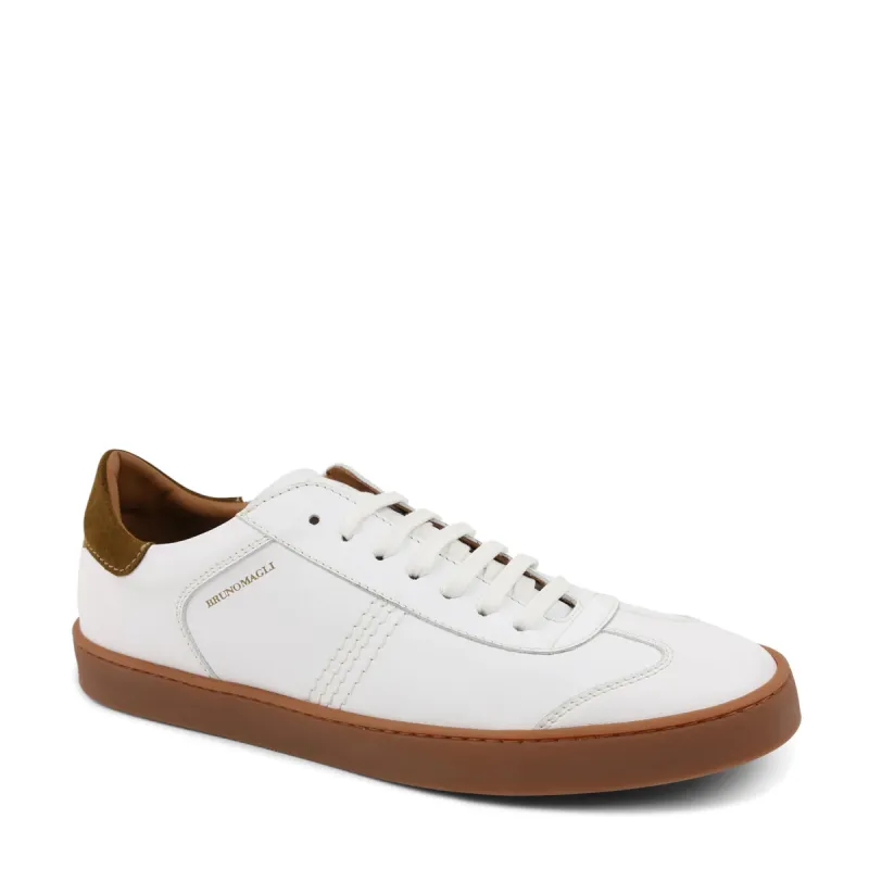 Bono Leather Lace-Up Sneaker - White sold by Bruno Magli