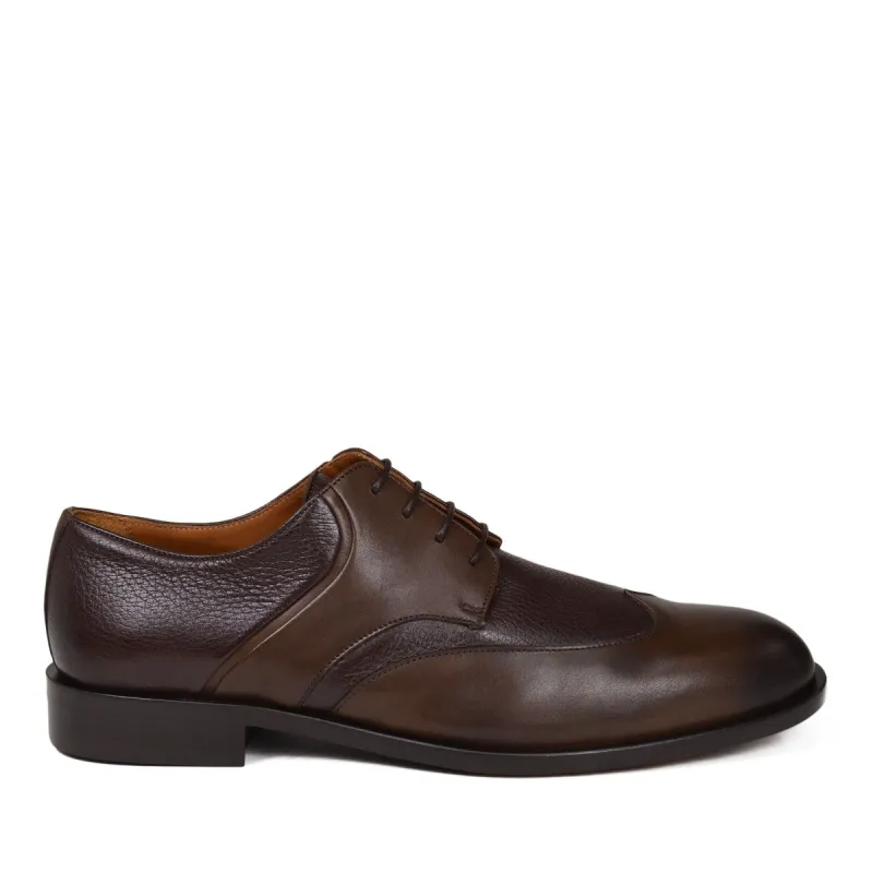 Salvatore Wingtip Derby Shoe - Dark Brown Leather sold by Bruno Magli