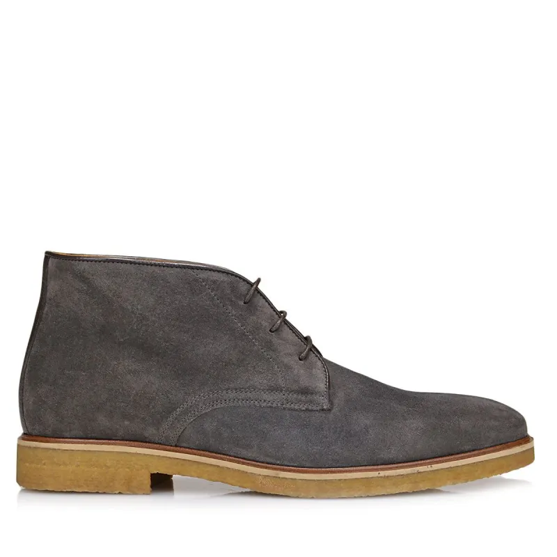Chavez Lace-up Boot - Dark Grey Suede sold by Bruno Magli