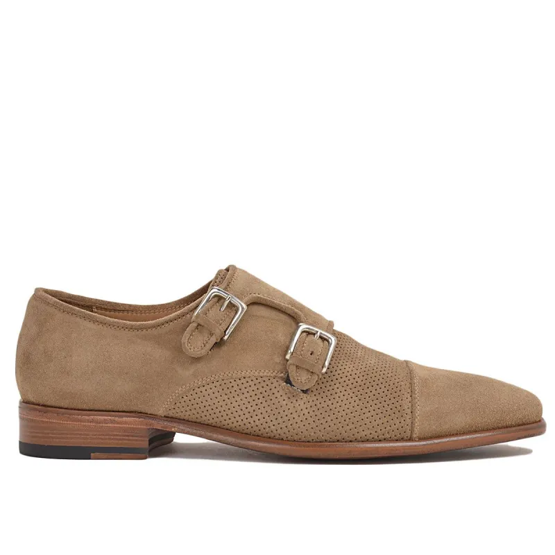 Wesley Suede Monk-strap - Tan Suede sold by Bruno Magli