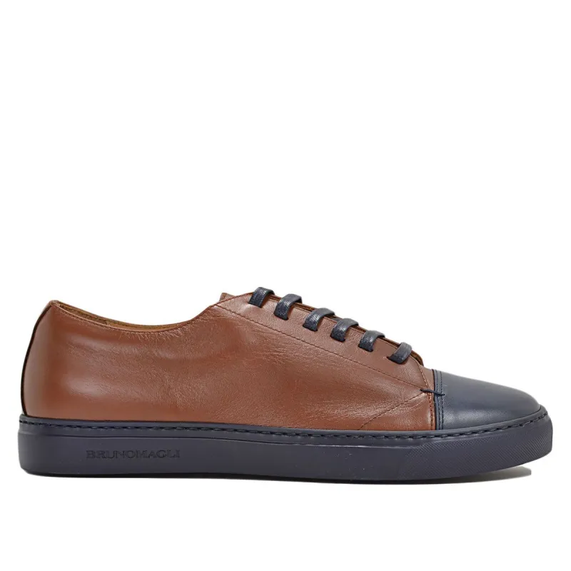Vento Sneaker - Cognac/Blue Leather sold by Bruno Magli