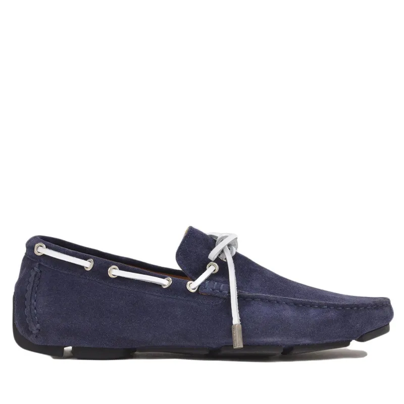 Morotta Boat Shoe Driver - Navy Suede sold by Bruno Magli