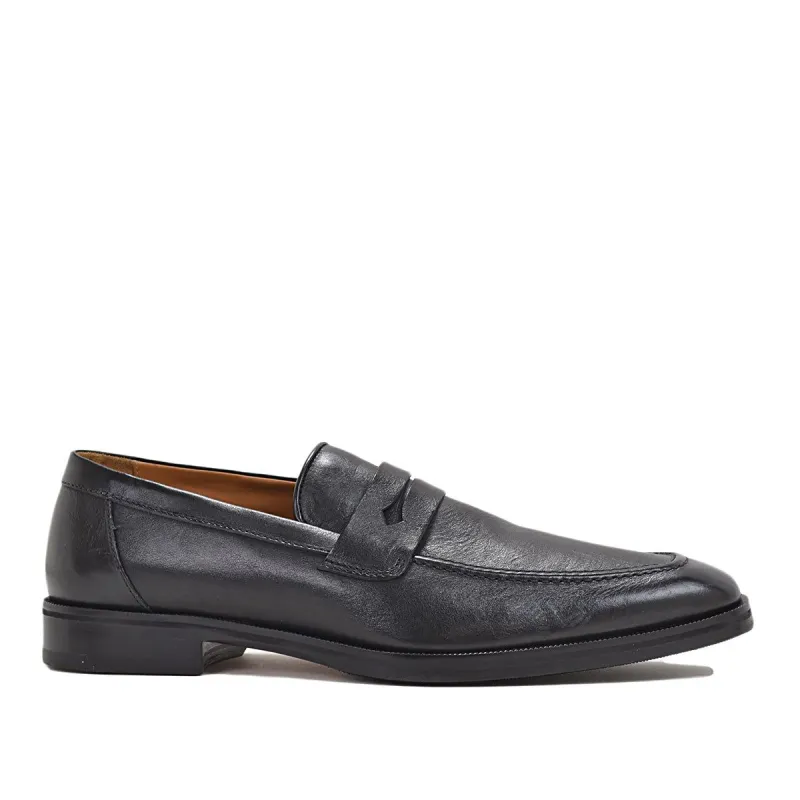 Arco Penny Loafer - Black Leather sold by Bruno Magli