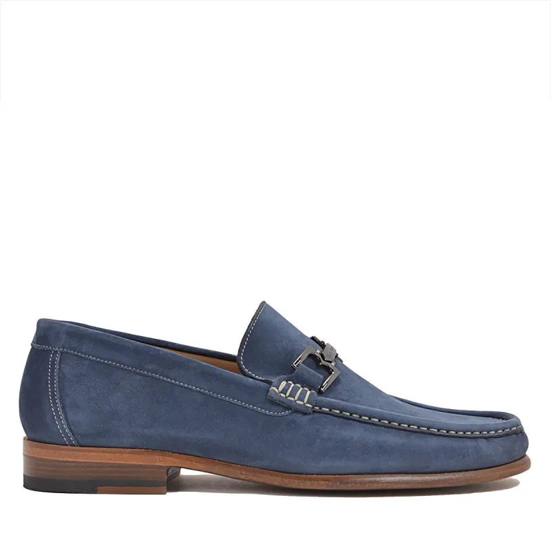 Bigolo Nubuck Bit Loafer - Blue Nubuck sold by Bruno Magli