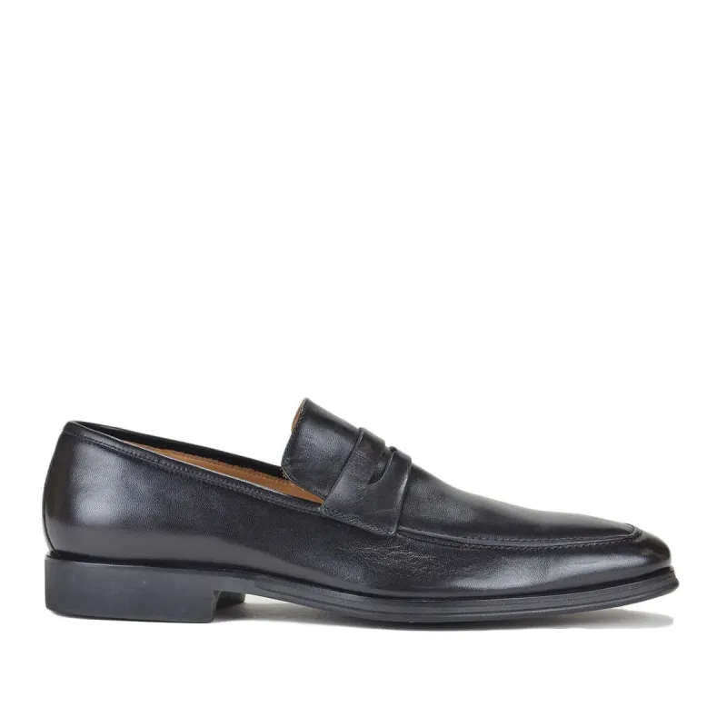 Ragusa Penny Loafer - Black Leather sold by Bruno Magli