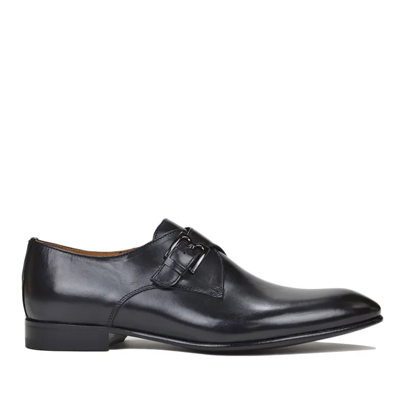 Vitale Monk Strap - Black Leather sold by Bruno Magli