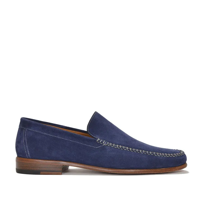 Boca Suede Loafer - Navy Velour Suede sold by Bruno Magli