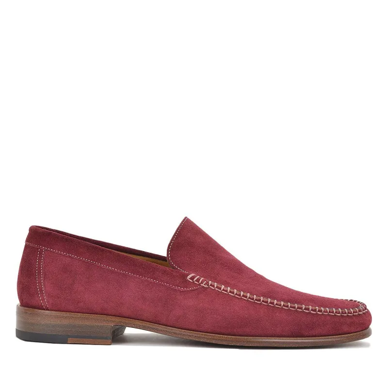 Boca Suede Loafer - Red Velour Suede sold by Bruno Magli