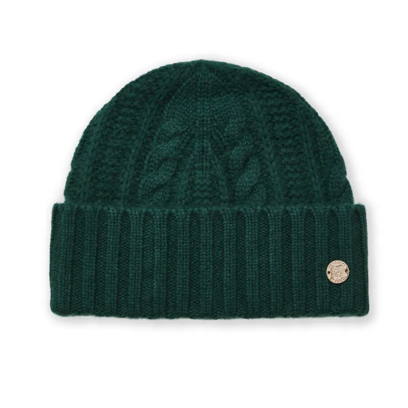 Women's CABLE CUFFED HAT Green sold by Bruno Magli