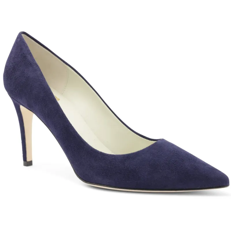 Telma Suede Pointed Toe Heel - Navy sold by Bruno Magli