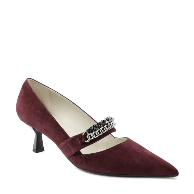 Carmen Elegant Suede Pump - Bordeaux sold by Bruno Magli