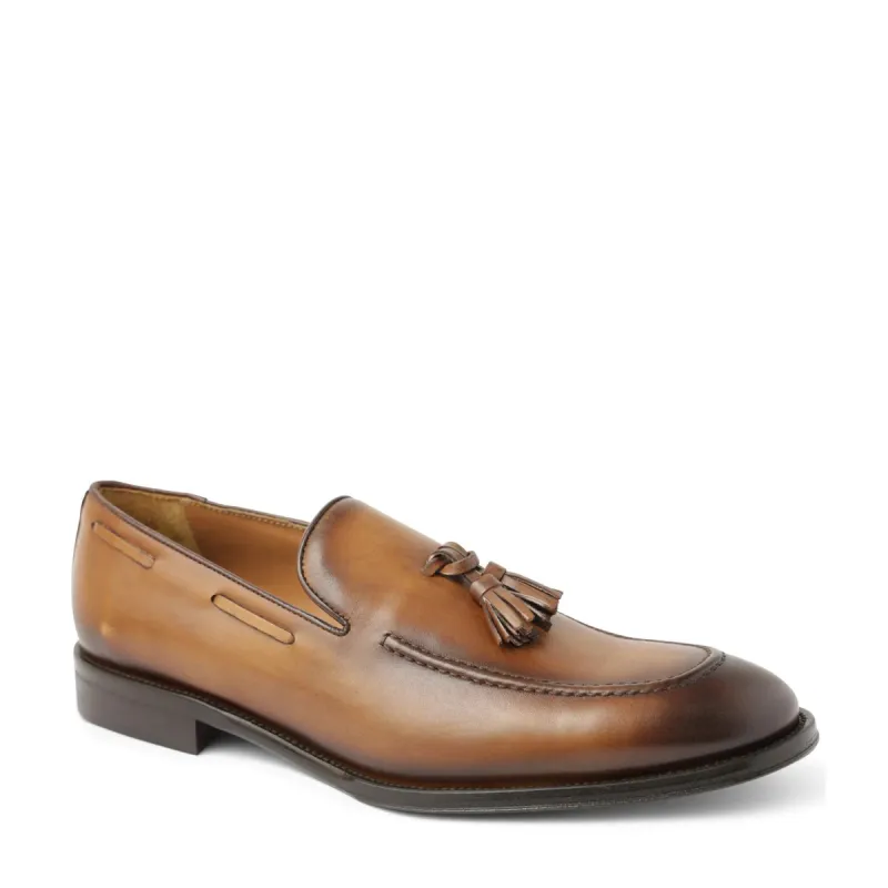 Alfredo Leather Tassel Slip On Loafer - Cognac sold by Bruno Magli