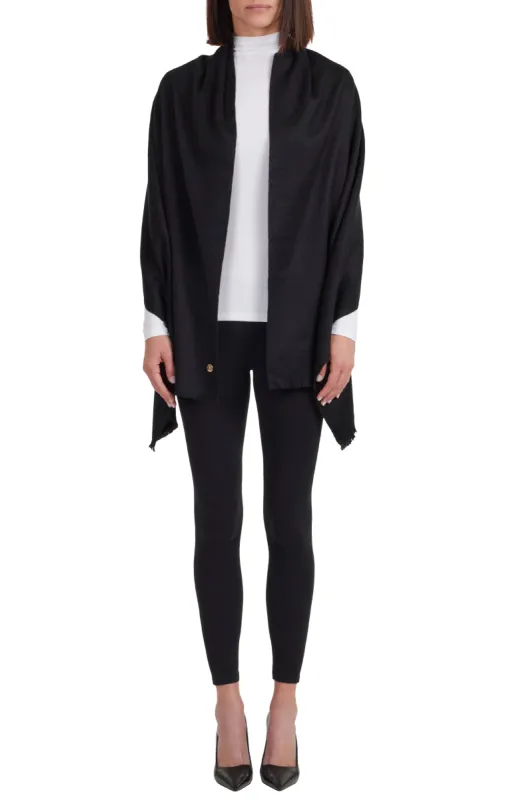 M by Bruno Women's Cashmere woven Wrap black sold by Bruno Magli