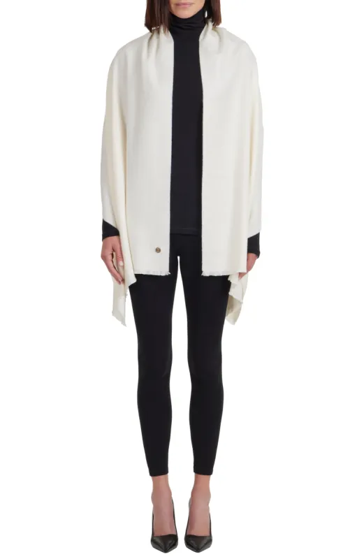 M by Bruno Women's Cashmere woven Wrap ivory sold by Bruno Magli