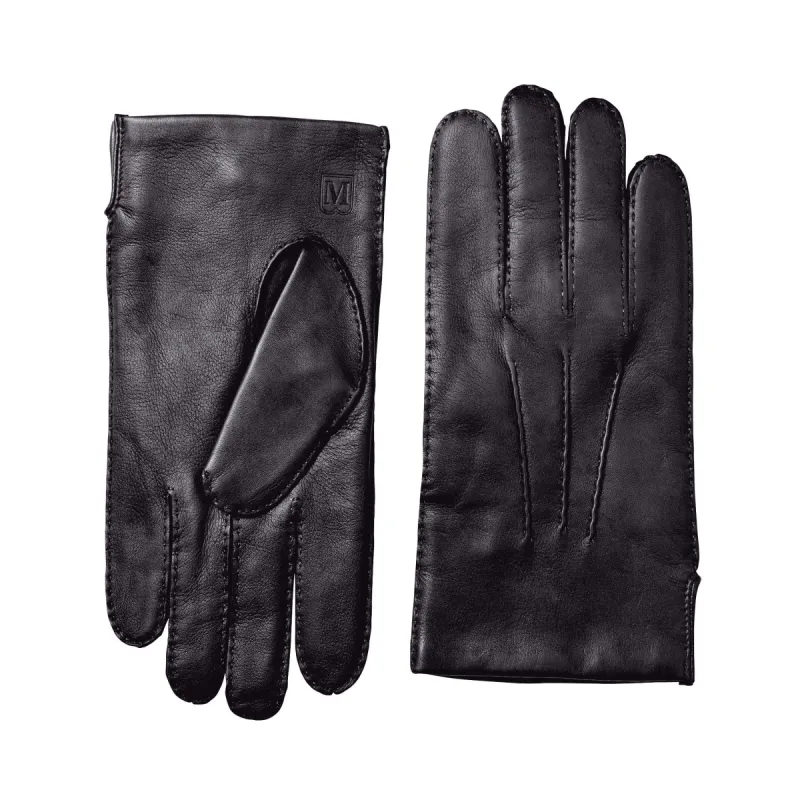 Men's Classic Hand-Stitched Leather Gloves - Black sold by Bruno Magli