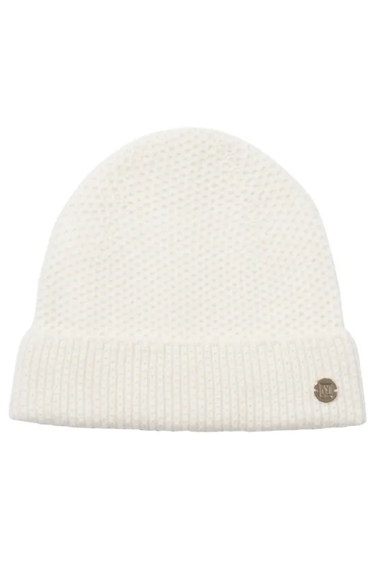 M by Bruno Women's Honeycomb knit hat Ivory sold by Bruno Magli
