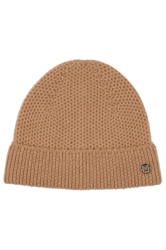 M by Bruno Women's Honeycomb knit hat camel sold by Bruno Magli