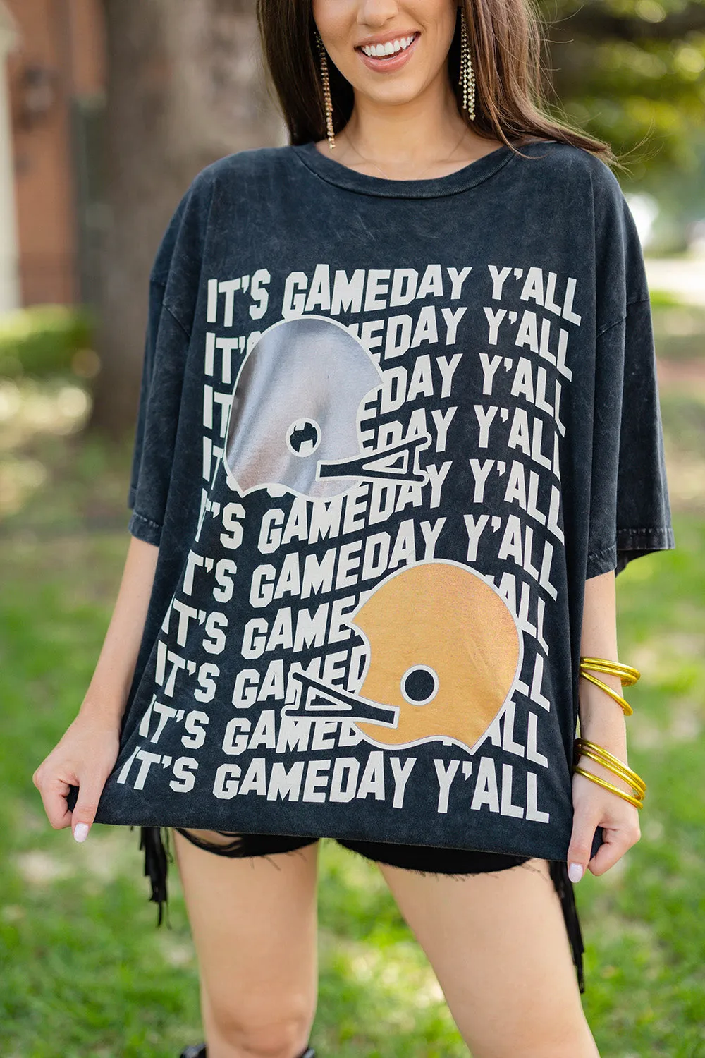 Travis Oversized Graphic Tee - Gameday Helmets sold by Buddy Love product image thumbnail 2