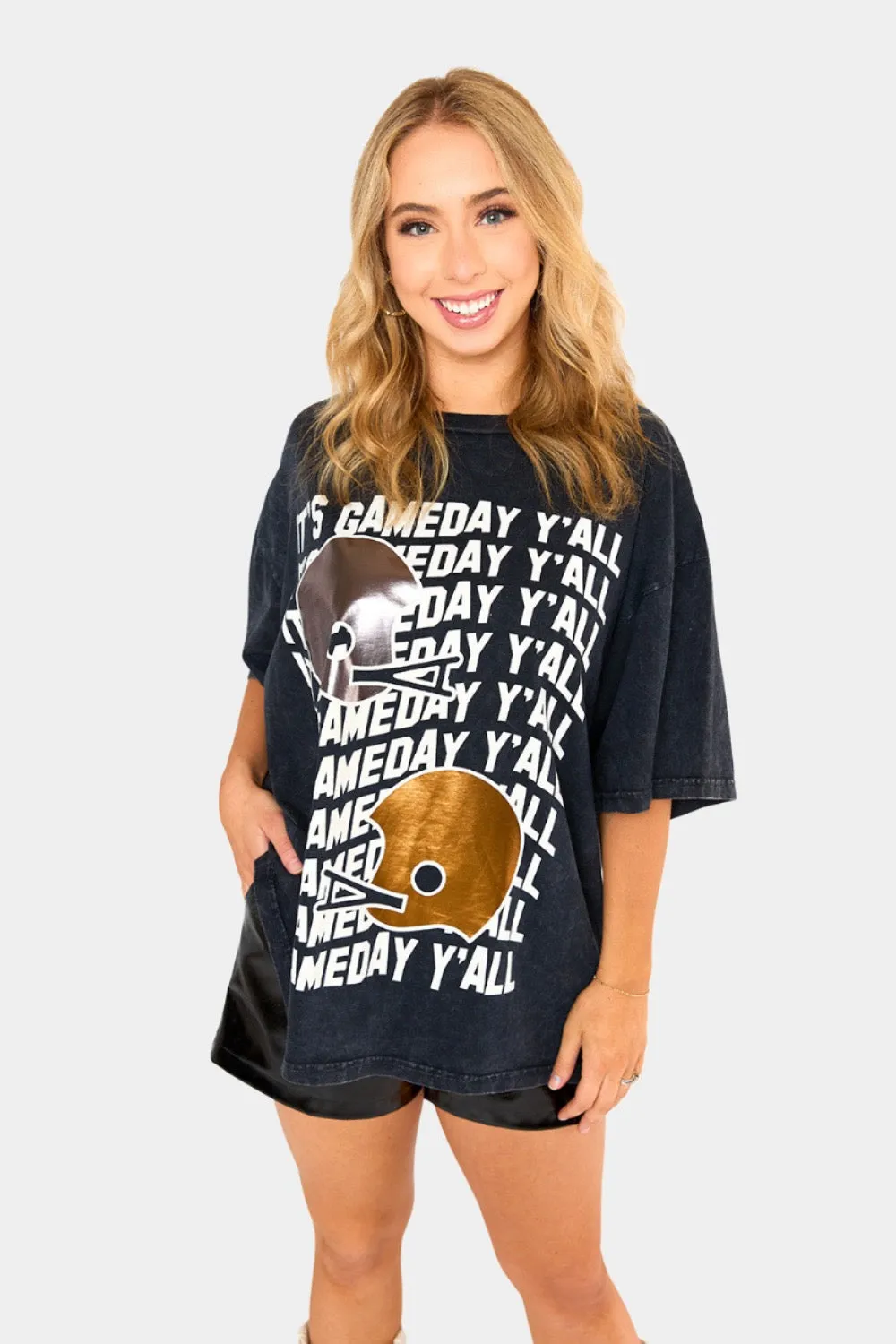 Travis Oversized Graphic Tee - Gameday Helmets sold by Buddy Love