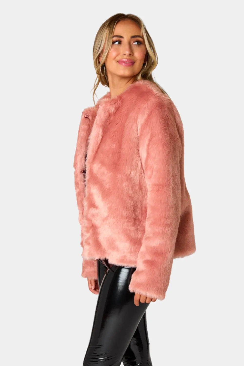 Baddie Faux Fur Jacket - Champagne sold by Buddy Love product image thumbnail 2