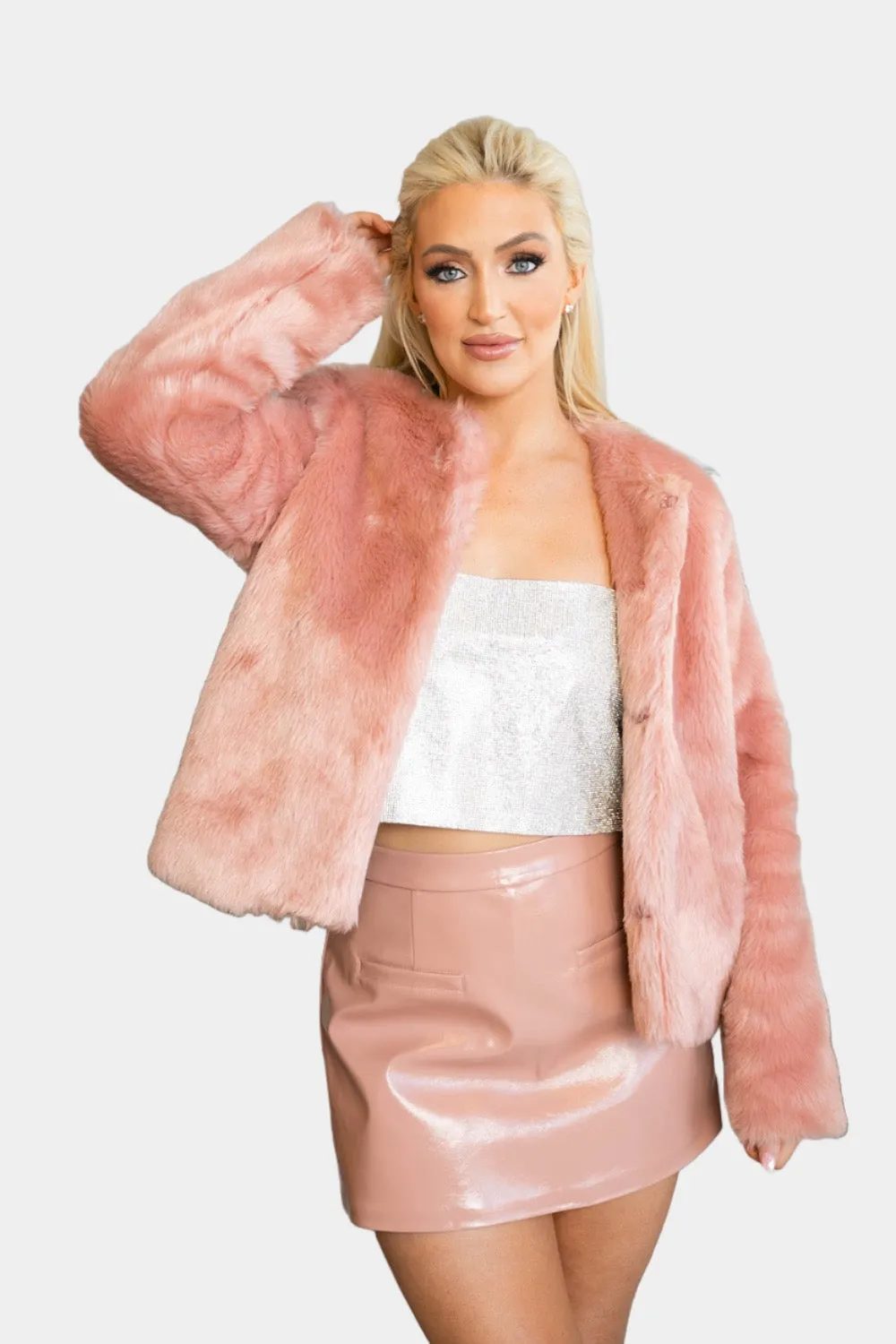 Baddie Faux Fur Jacket - Champagne sold by Buddy Love