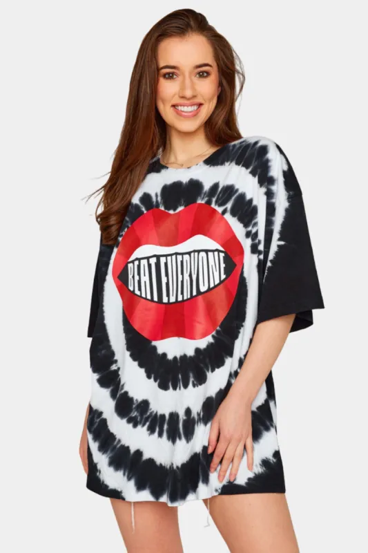 BuddyLove Zoo Oversized Graphic Tie-Dye Tee - Beat Everyone sold by Buddy Love