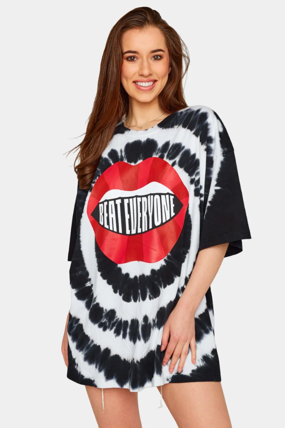 BuddyLove Zoo Oversized Graphic Tie-Dye Tee - Beat Everyone sold by Buddy Love