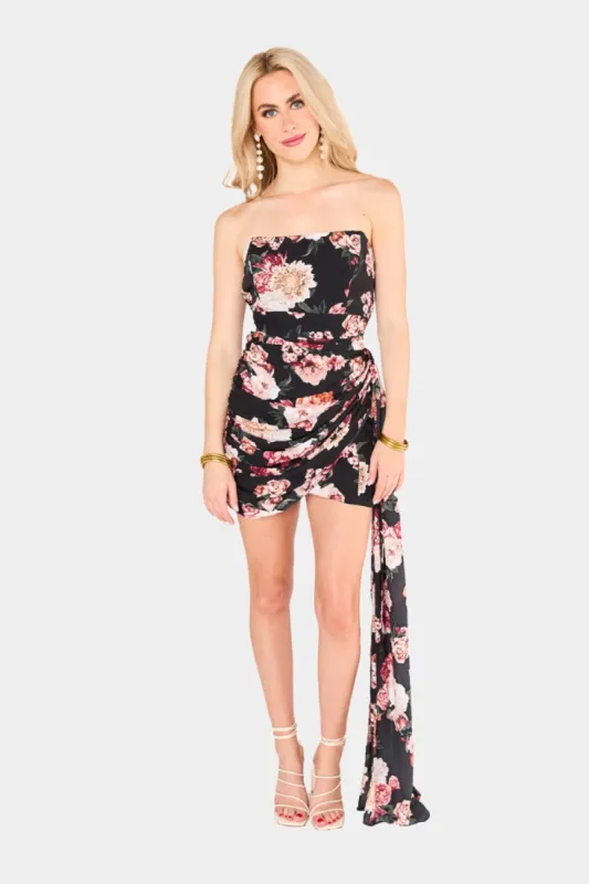 Zeus Draped Side Mini Dress - Nightfall made by Buddy Love