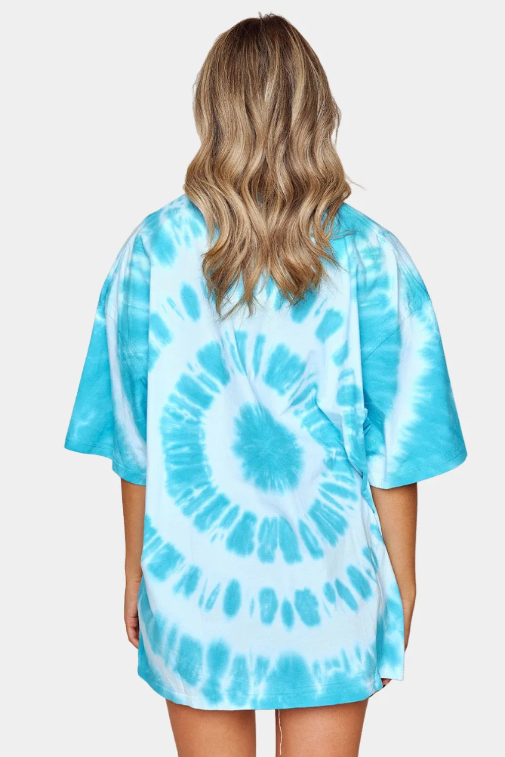 BuddyLove Cloud Tie-Dye Oversized Graphic Tee - Blue Peace Sign sold by Buddy Love product image thumbnail 5