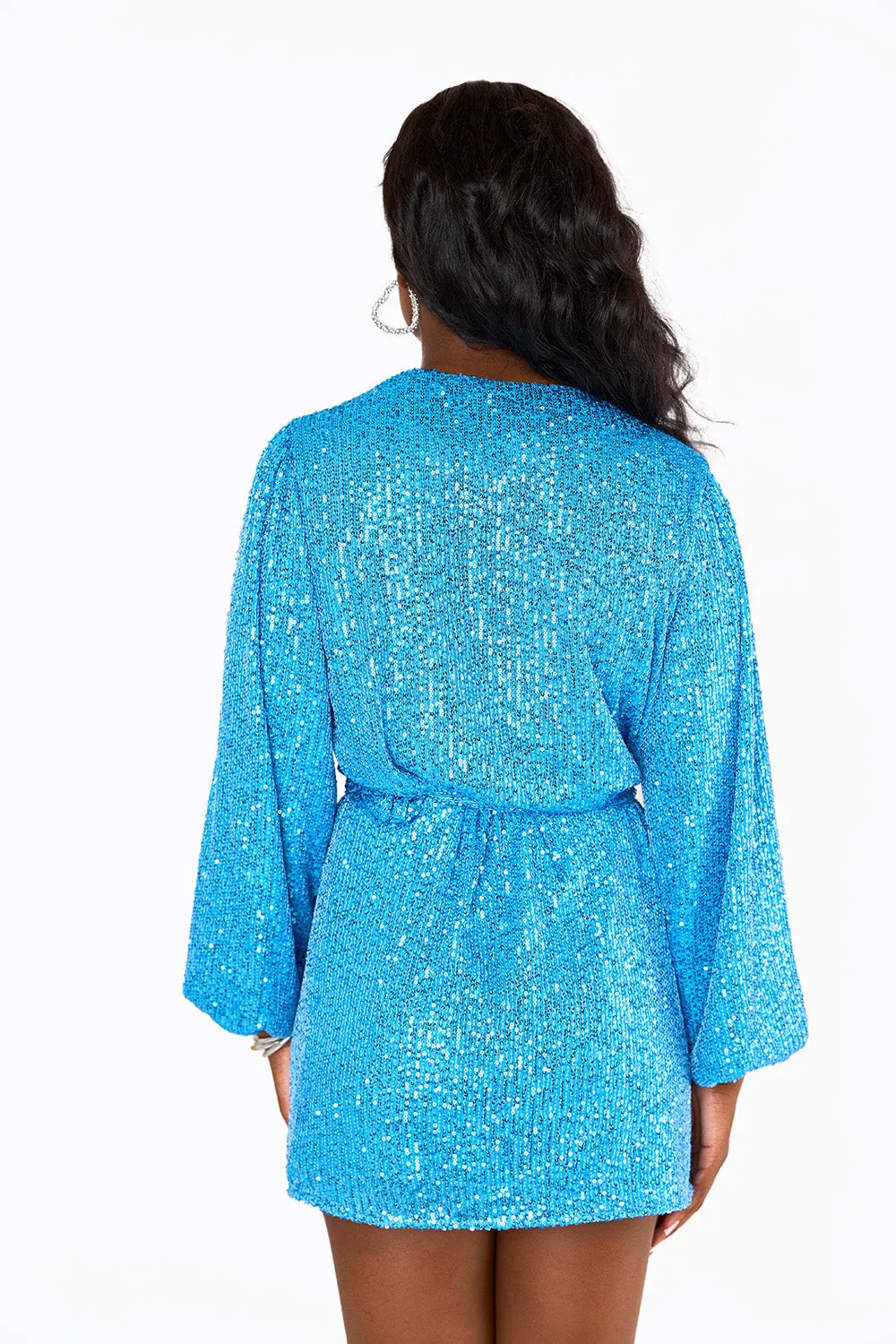 Adeline Sequin Wrap Dress - Blueberry sold by Buddy Love product image thumbnail 4
