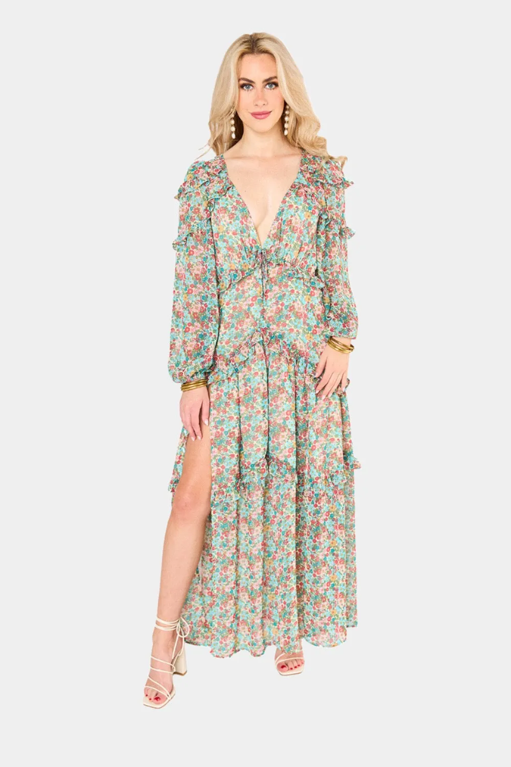 Pia Long Sleeve Maxi Dress - Lush sold by Buddy Love