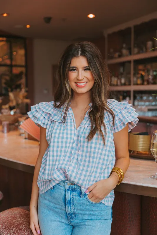 BuddyLove Carla Ruffle Top - Carolina sold by Buddy Love