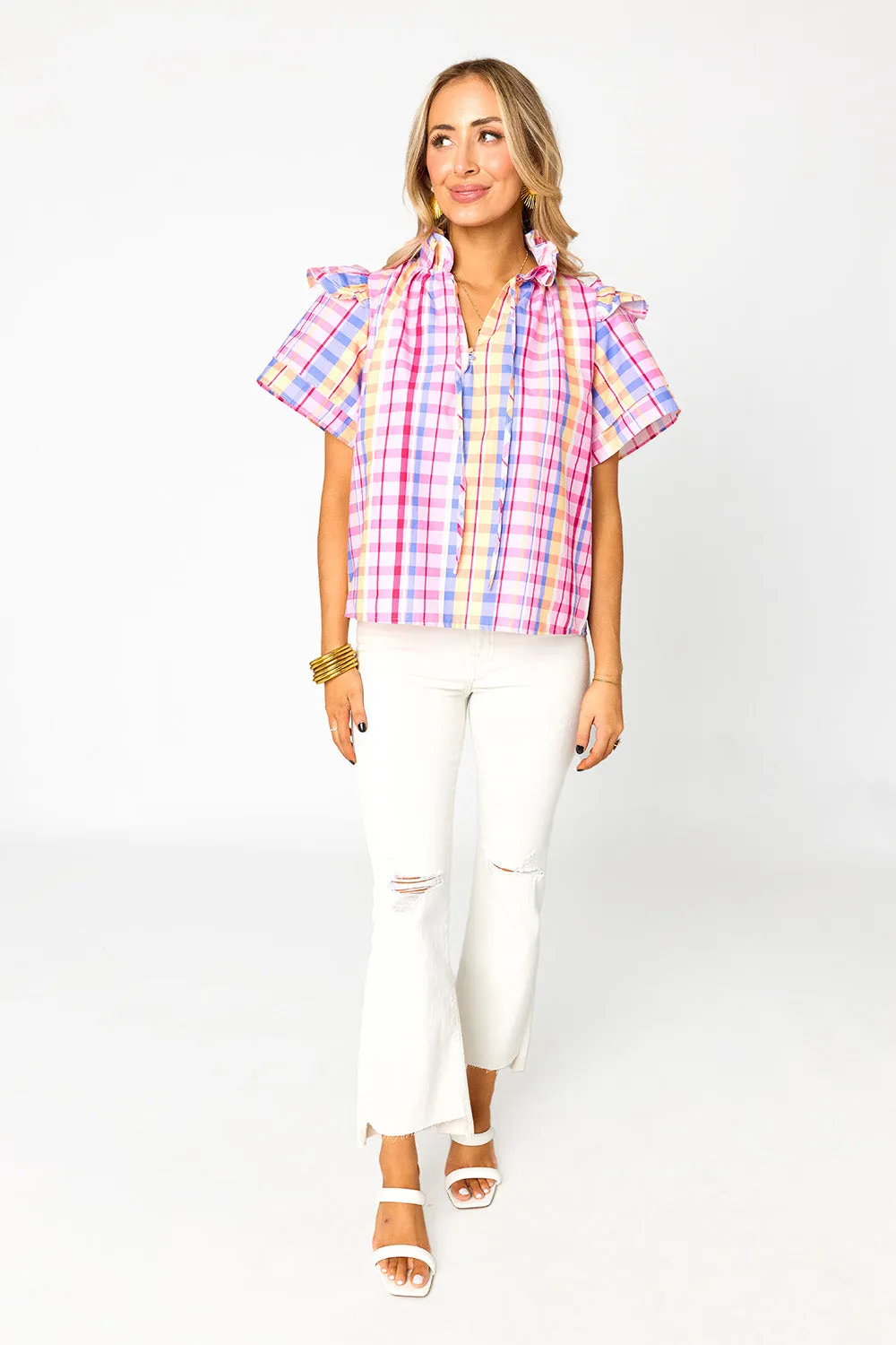 Shauna Ruffle Shoulder Top - Gelato sold by Buddy Love product image thumbnail 4