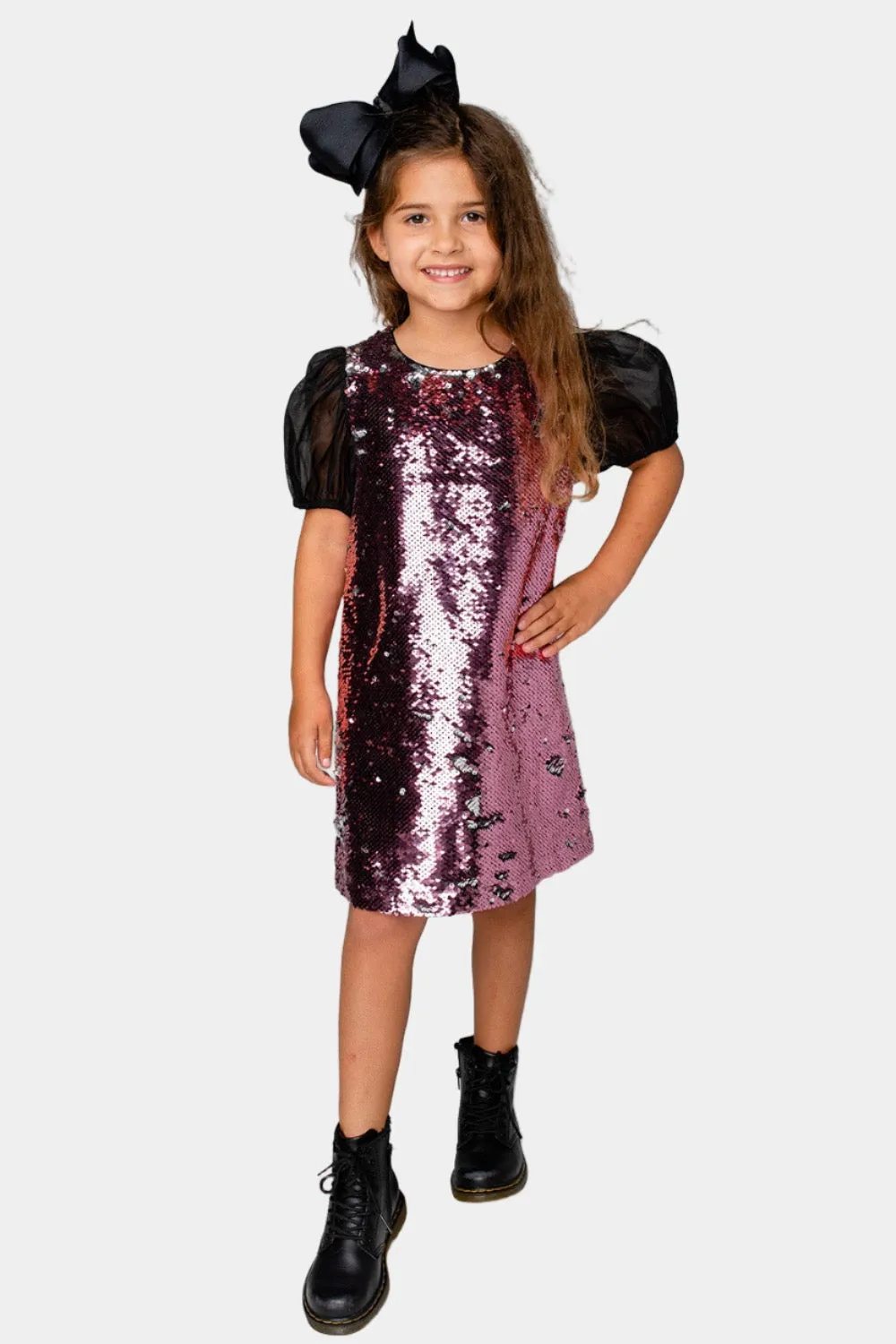 Gigi Sequined Girls Dress - Rose sold by Buddy Love