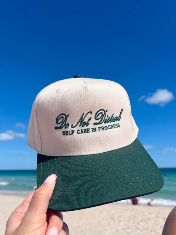 Do Not Disturb Self Care in Progress - Green Vintage Trucker Hat sold by Buddy Love