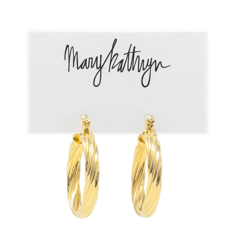 Gold Twisted Hoops sold by Buddy Love