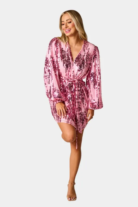 buddy love sequin wrap dress BuddyLove | Adeline Sequin Wrap Dress
