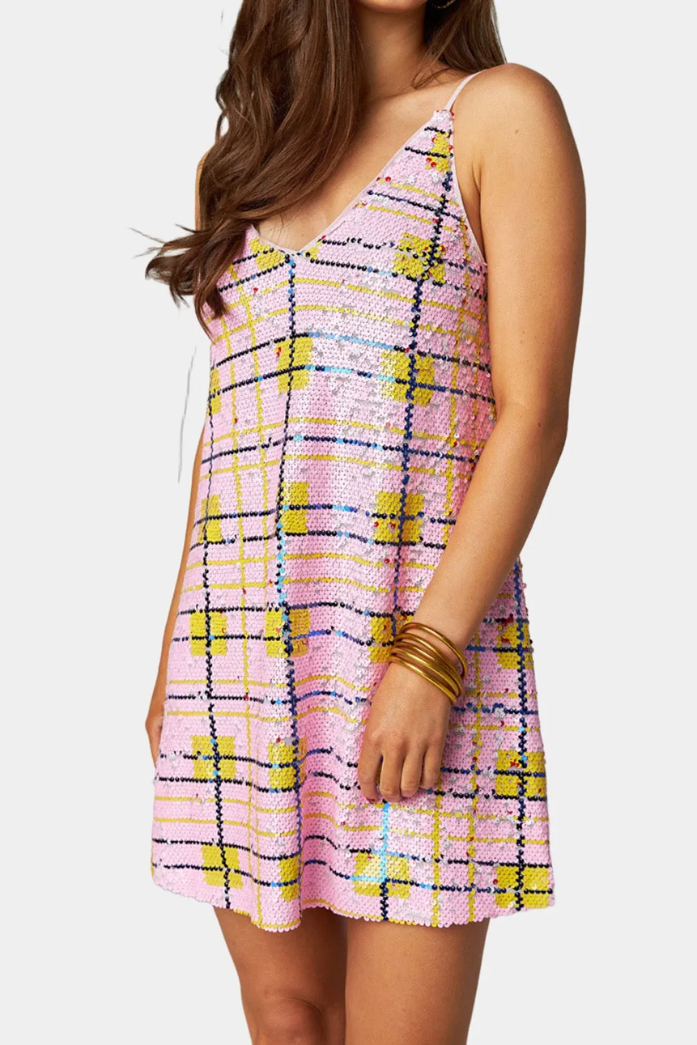 Cleo Sequin Party Dress - Bubble Gum sold by Buddy Love product image thumbnail 4