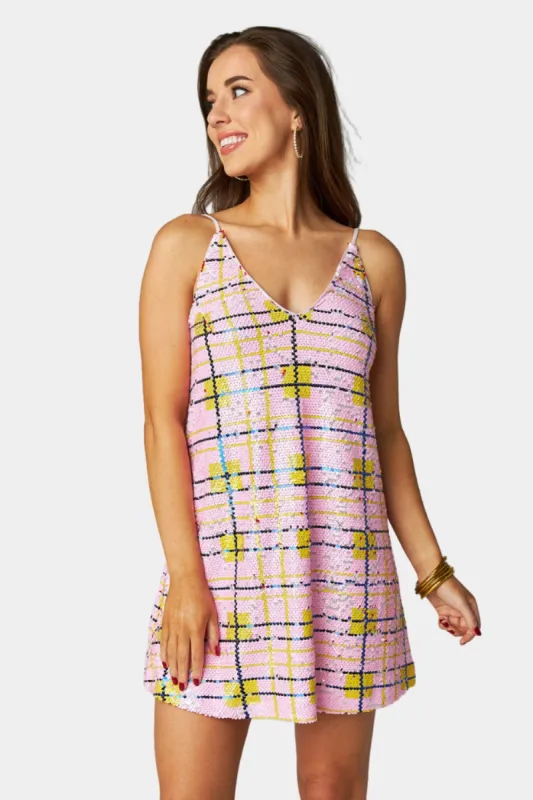 Cleo Sequin Party Dress - Bubble Gum sold by Buddy Love