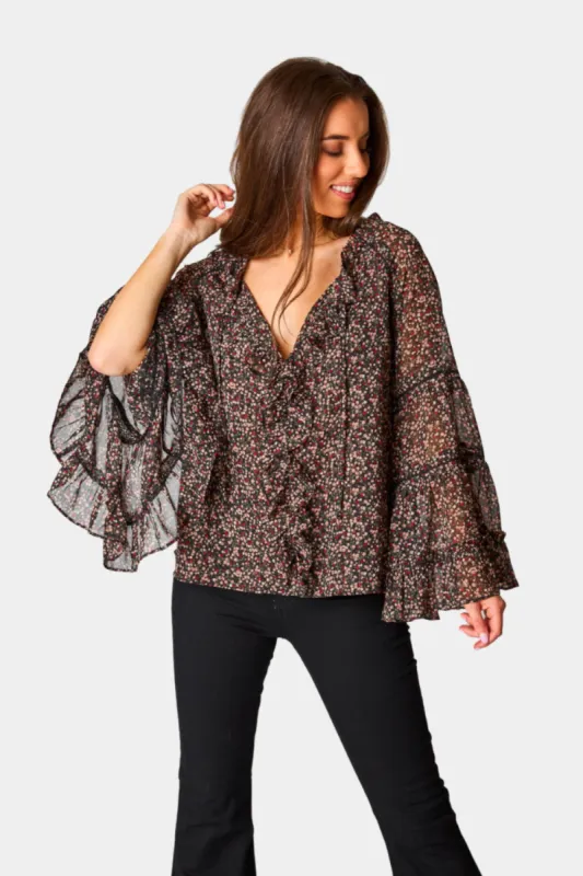 Mason Long Sleeve Ruffle Blouse - Te Amo made by Buddy Love