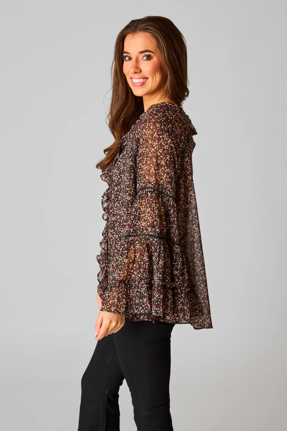 Mason Long Sleeve Ruffle Blouse - Te Amo sold by Buddy Love product image thumbnail 2