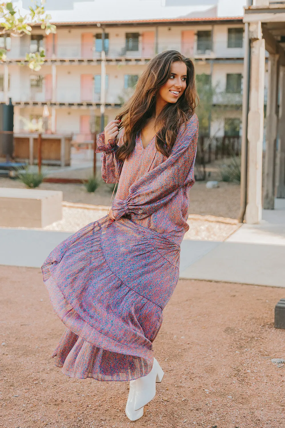 Greta Long Sleeve Maxi Dress - Forget Me Not sold by Buddy Love product image thumbnail 5