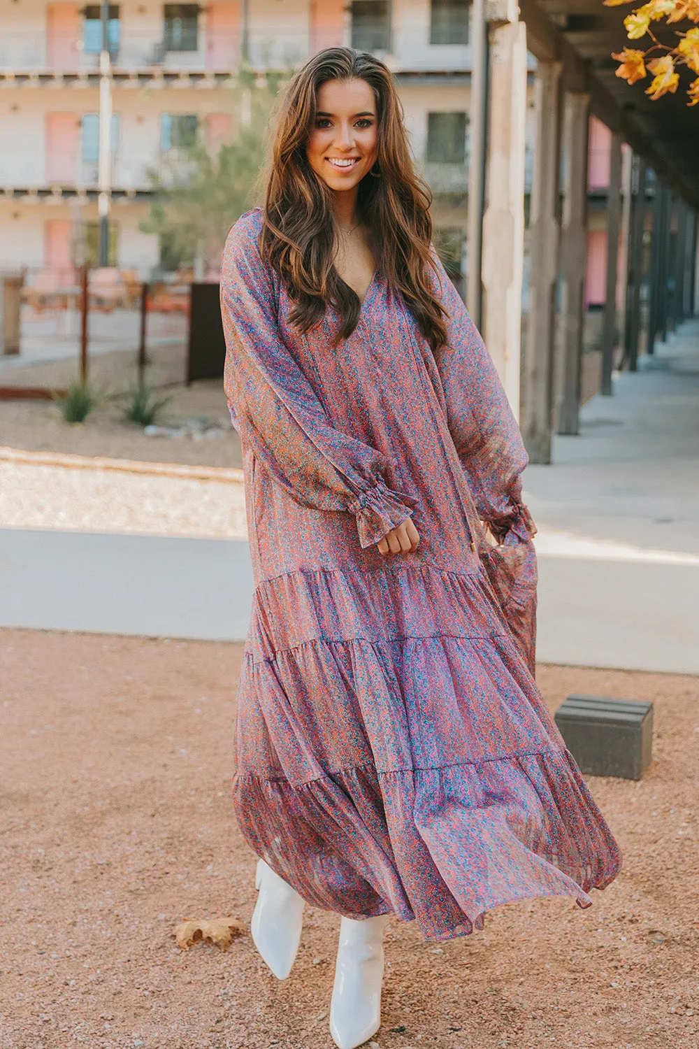 Greta Long Sleeve Maxi Dress - Forget Me Not sold by Buddy Love product image thumbnail 2