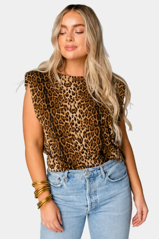 Lucy Muscle Top - Leopard sold by Buddy Love